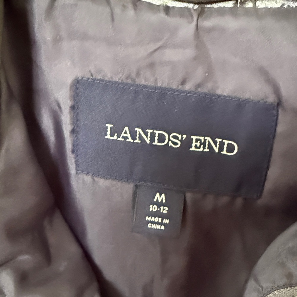 Lands' End Metallic Grey Puffer Vest - Picture 3 of 5